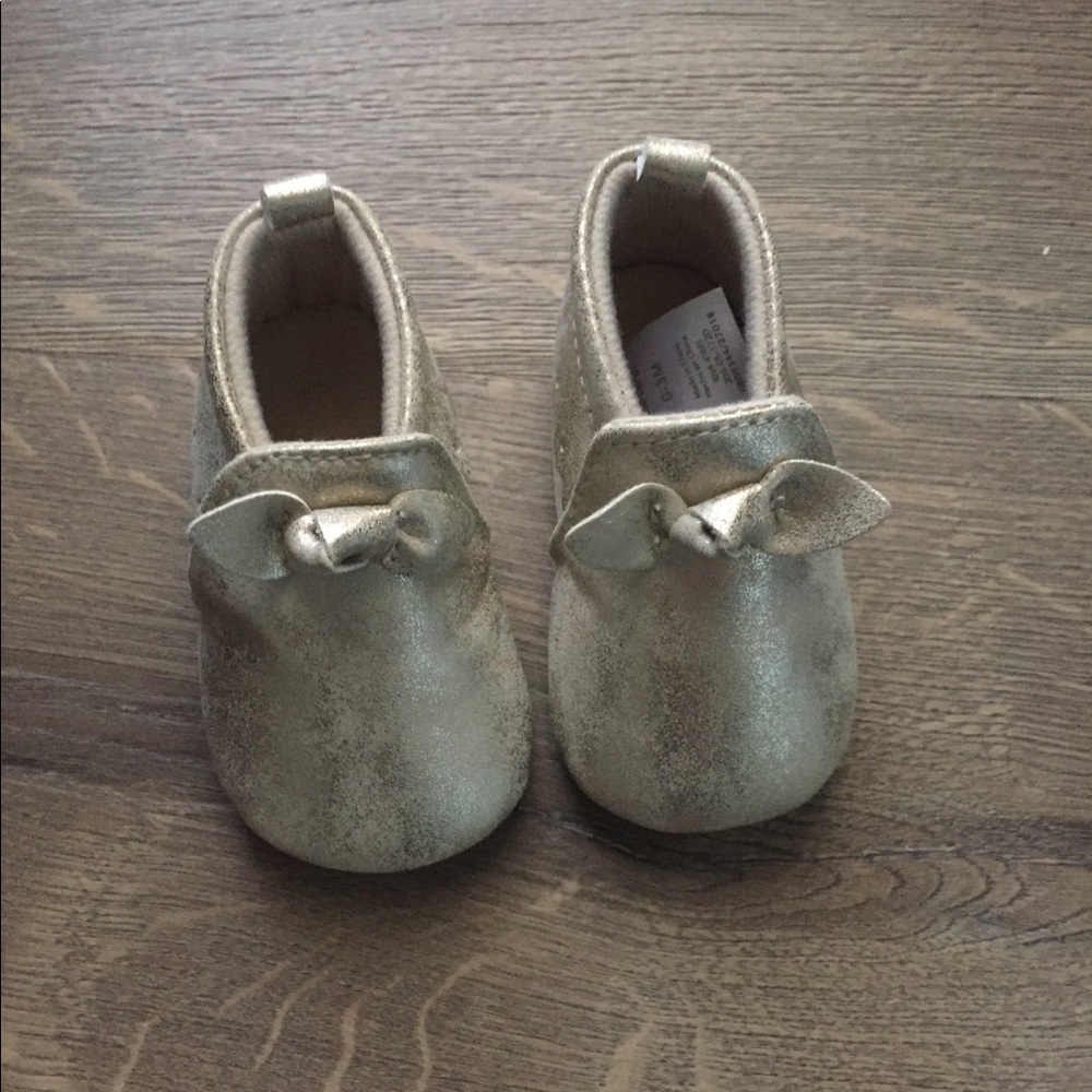 Carters gold baby shoes